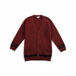 Vintage Calvin Klein Sport Wool Cardigan – Red & Black – Size Small